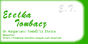 etelka tombacz business card